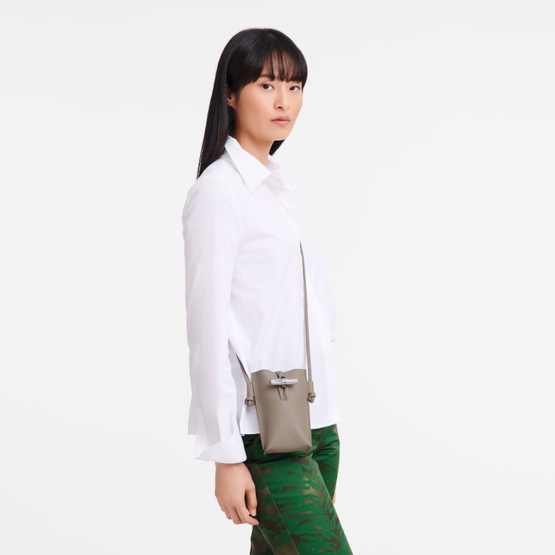 Longchamp Le Roseau Women Phone Case Beige | Australia-809BYDXGF