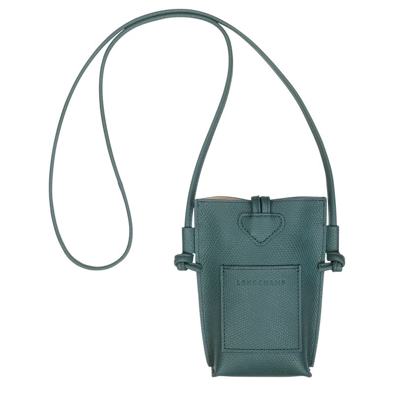 Longchamp Le Roseau Women Phone Case Blue Green | Australia-654BHJCNX
