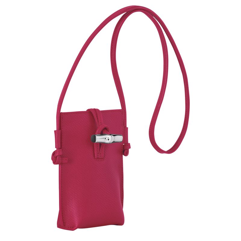 Longchamp Le Roseau Women Phone Case Dark Pink | Australia-276PSDVOJ
