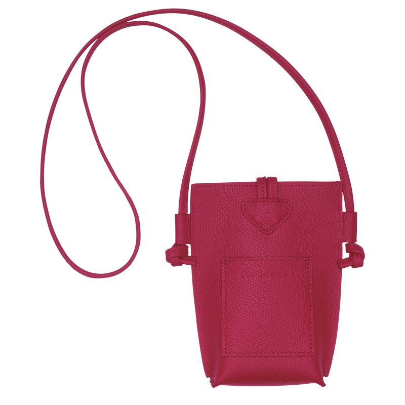 Longchamp Le Roseau Women Phone Case Dark Pink | Australia-276PSDVOJ