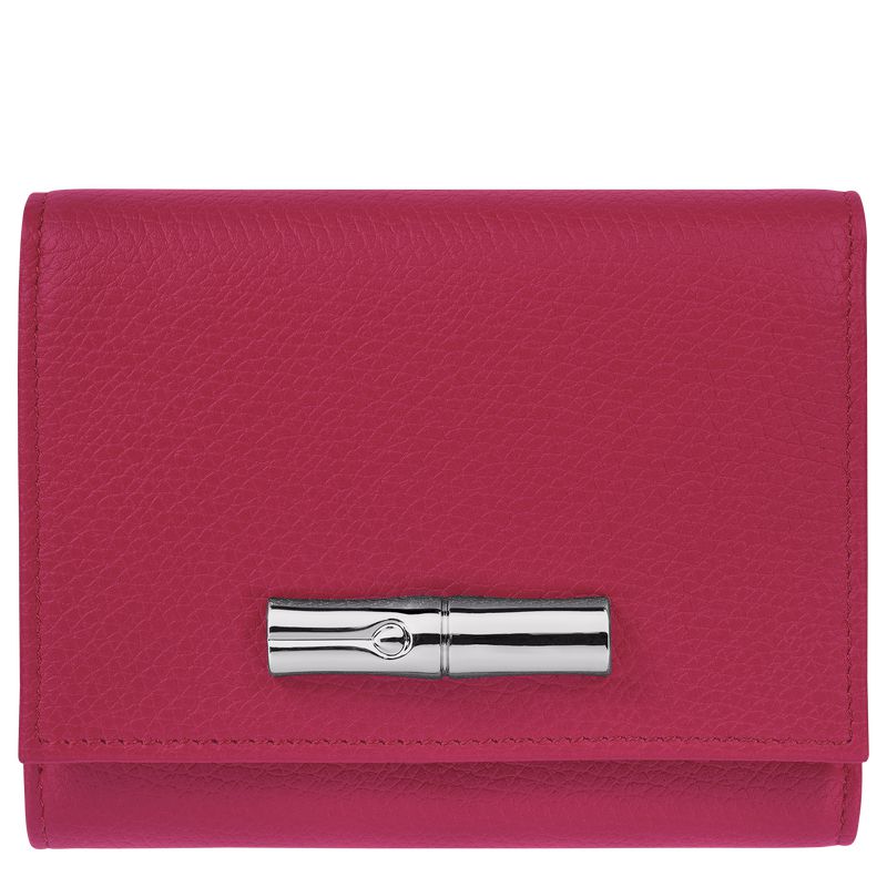 Longchamp Le Roseau Women Wallet Dark Pink | Australia-314CDAYWV