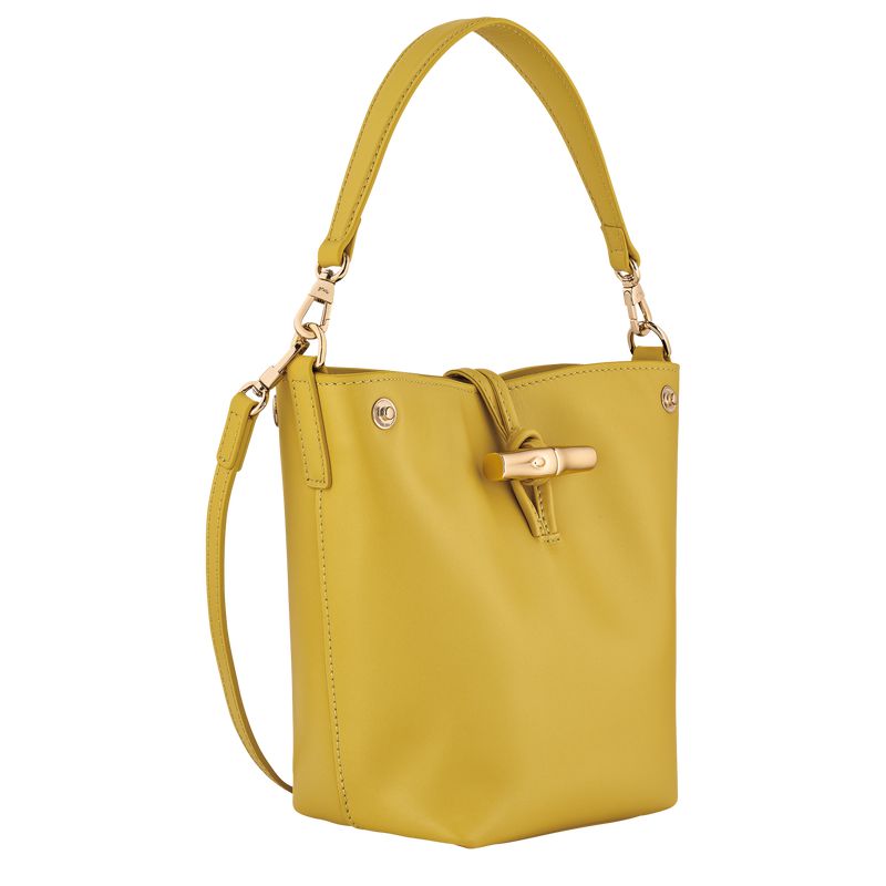 Longchamp Le Roseau Xs Women Bucket Bag Yellow | Australia-258IYMSDV