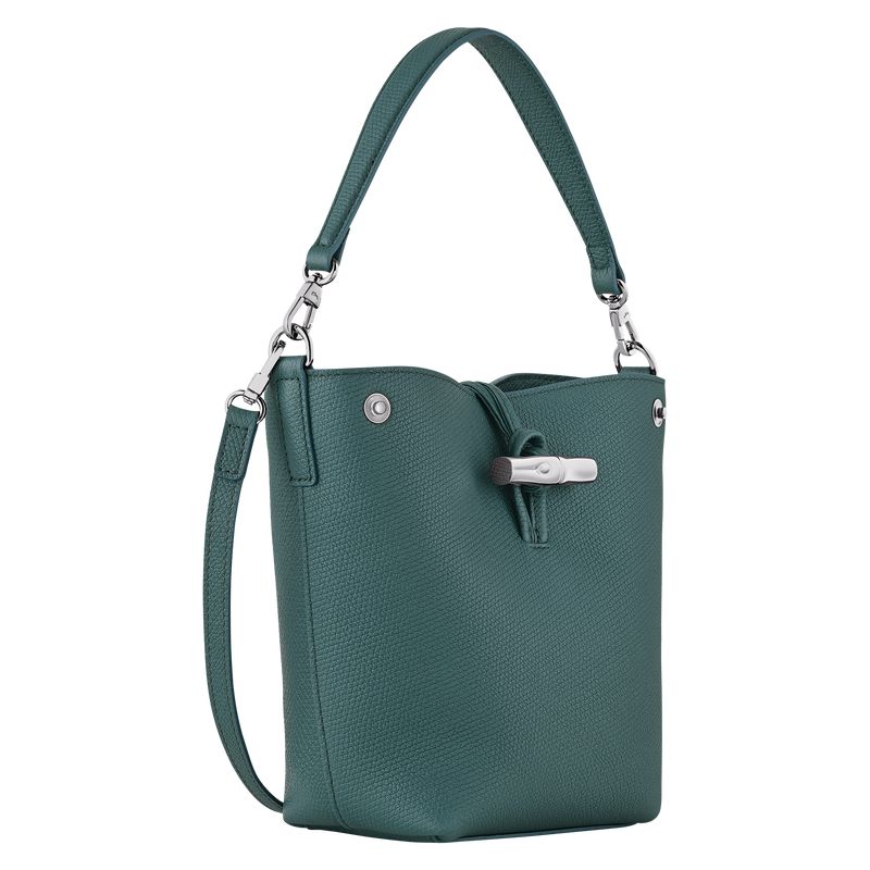 Longchamp Le Roseau Xs Women Bucket Bag Blue Green | Australia-654UTXEFK
