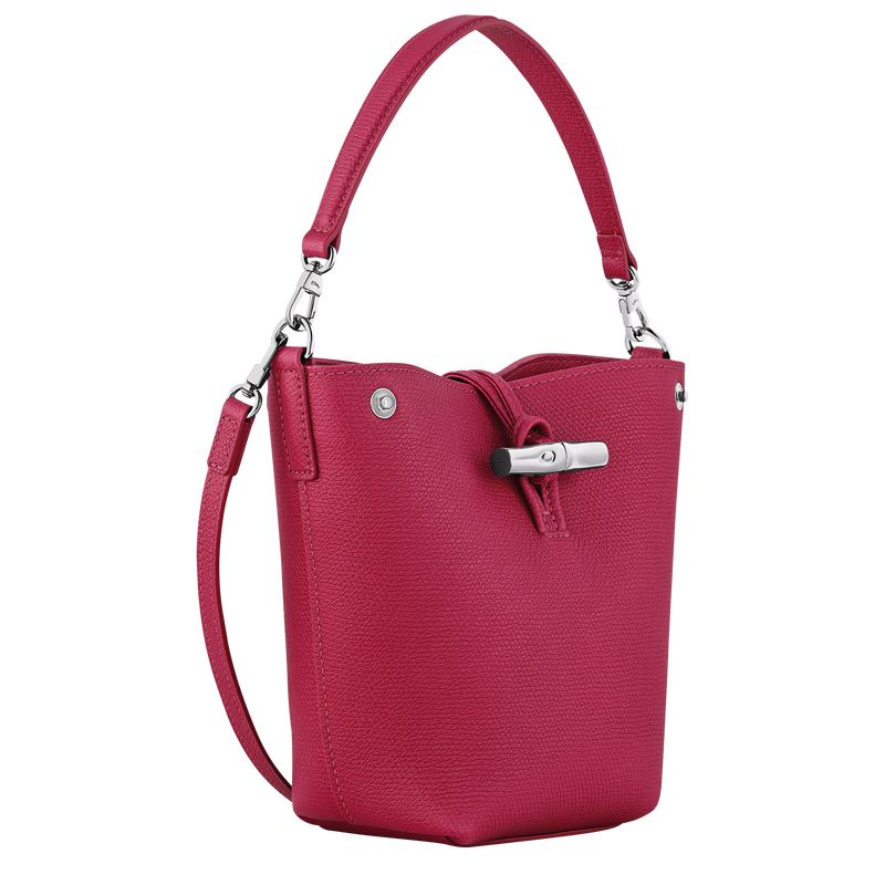 Longchamp Le Roseau Xs Women Bucket Bag Dark Pink | Australia-908ZBWSOL