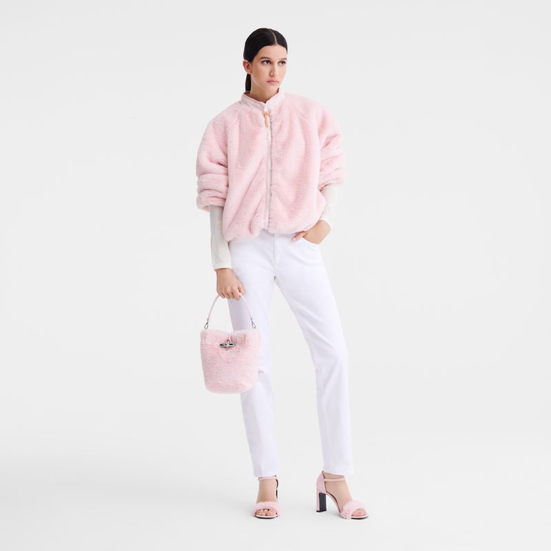 Longchamp Le Roseau Xs Women Bucket Bag Light Rose | Australia-703VFASZW