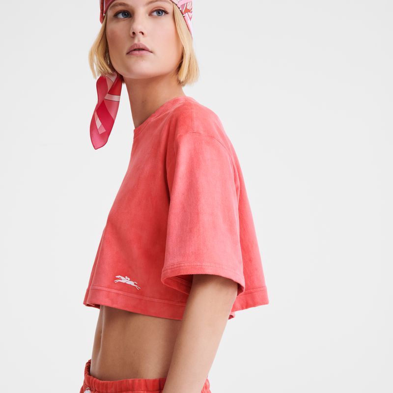 Longchamp Leather Crop Women Top Pink | Australia-728OQEJPU
