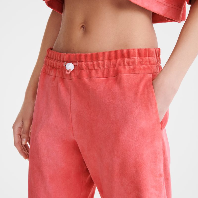 Longchamp Leather Straight Women Pants Pink | Australia-139QPKFOT
