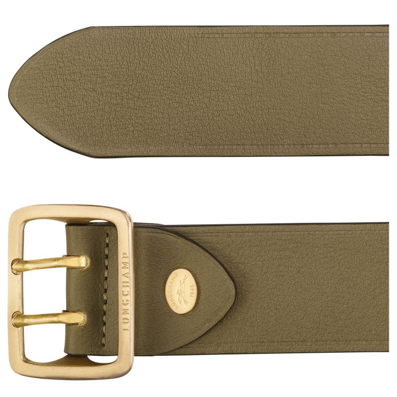Longchamp Leather Women Belt Olive / Multicolor | Australia-079BFGZIL