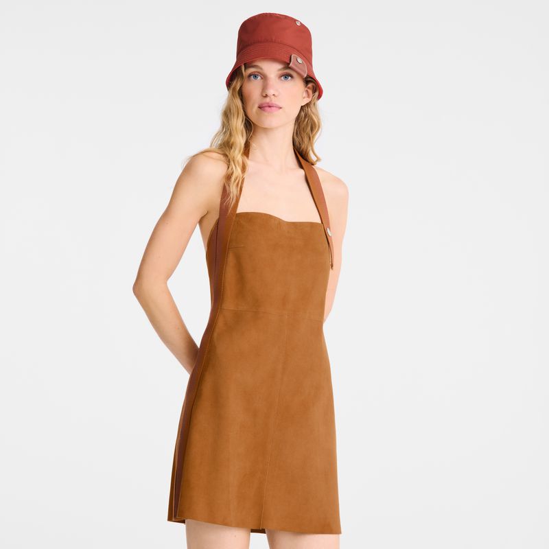 Longchamp Leather Women Dress Brown | Australia-794TOWHAG