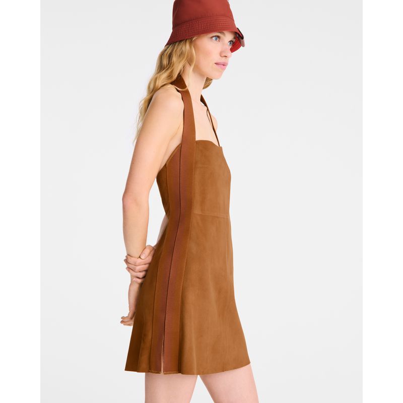 Longchamp Leather Women Dress Brown | Australia-794TOWHAG