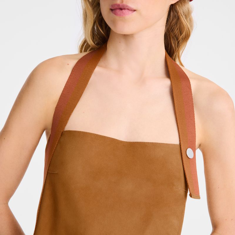 Longchamp Leather Women Dress Brown | Australia-794TOWHAG