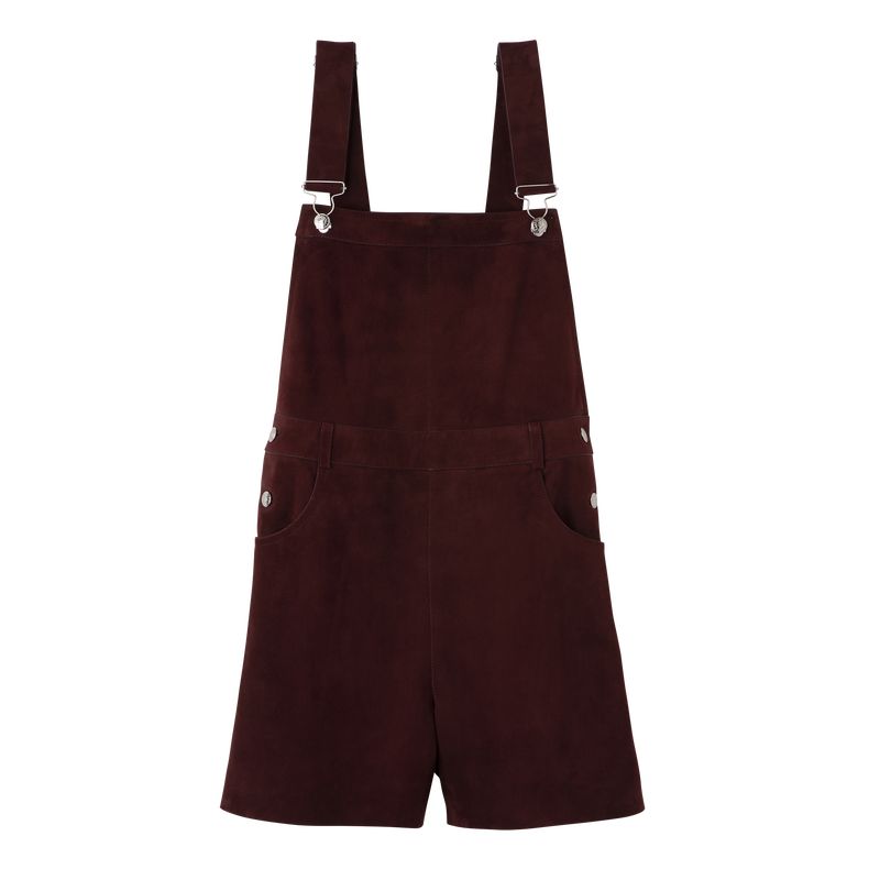 Longchamp Leather Women Jumpsuit Burgundy | Australia-039OBTAEF