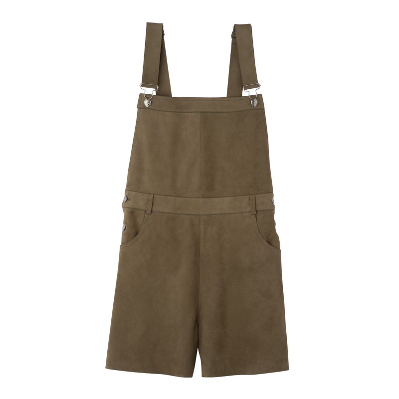 Longchamp Leather Women Jumpsuit Olive | Australia-980LHGPAY