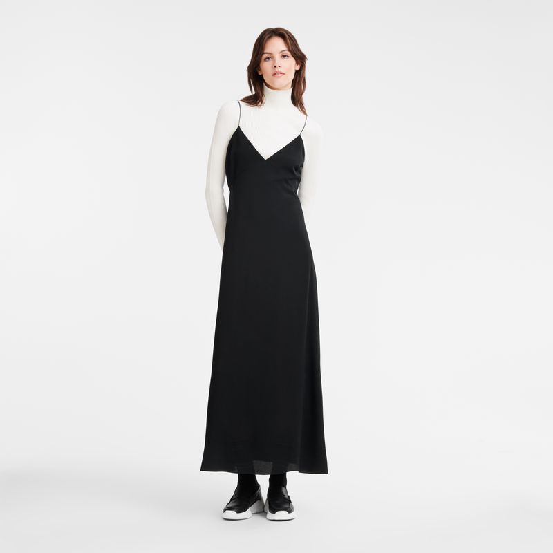 Longchamp Long Women Dress Black | Australia-526OLZAUH