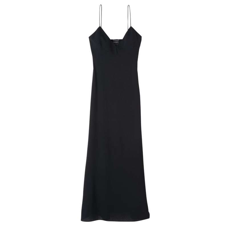 Longchamp Long Women Dress Black | Australia-526OLZAUH