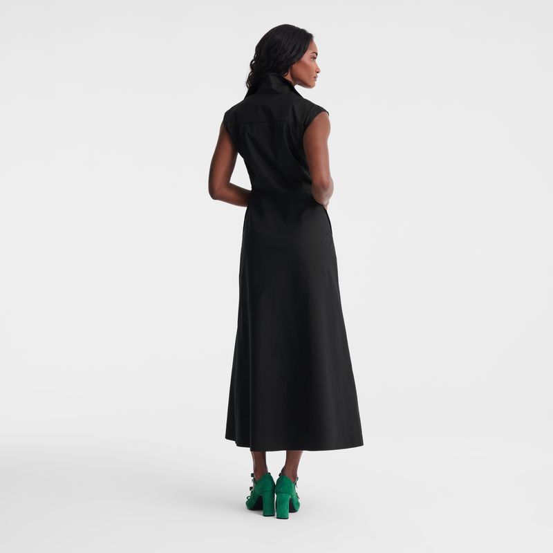 Longchamp Long Women Dress Black | Australia-340GFEYLU