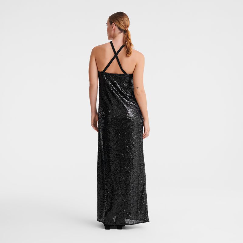 Longchamp Long Women Dress Black | Australia-692XMLEBW