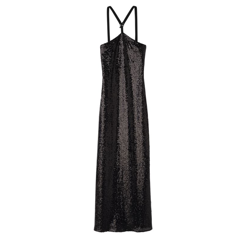 Longchamp Long Women Dress Black | Australia-692XMLEBW