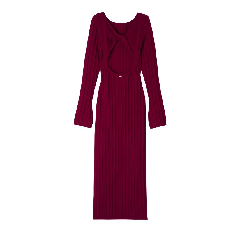 Longchamp Long Women Dress Dark Red | Australia-614PIKNRV