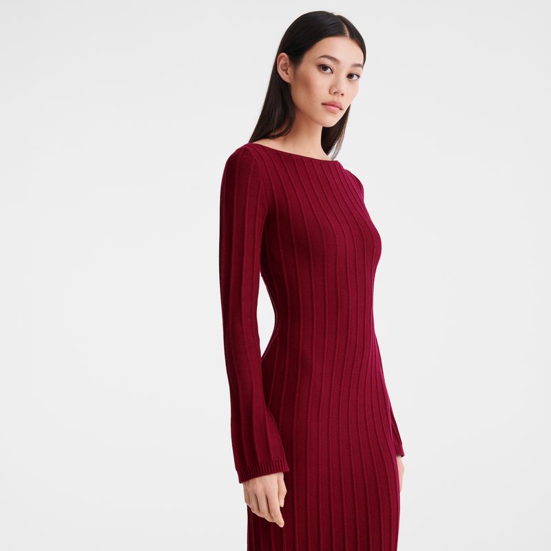 Longchamp Long Women Dress Dark Red | Australia-614PIKNRV