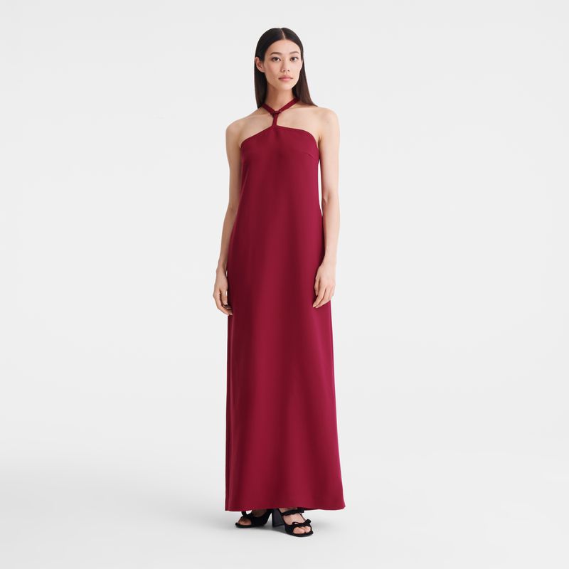 Longchamp Long Women Dress Dark Red | Australia-325AFLHYZ