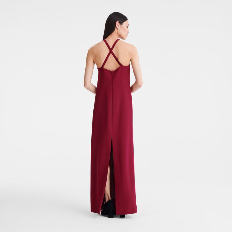 Longchamp Long Women Dress Dark Red | Australia-325AFLHYZ