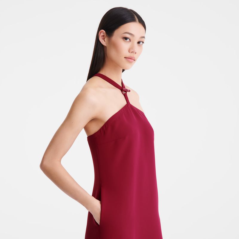 Longchamp Long Women Dress Dark Red | Australia-325AFLHYZ