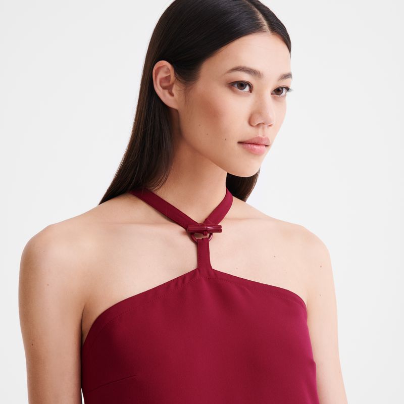 Longchamp Long Women Dress Dark Red | Australia-325AFLHYZ