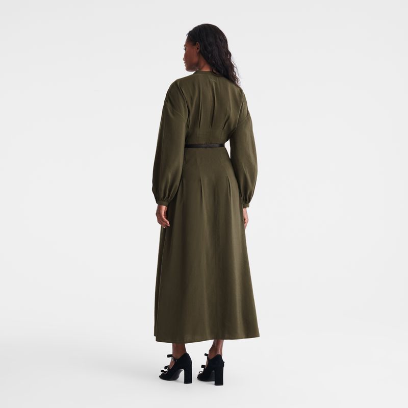 Longchamp Long Women Dress Khaki | Australia-679ZYSUTL