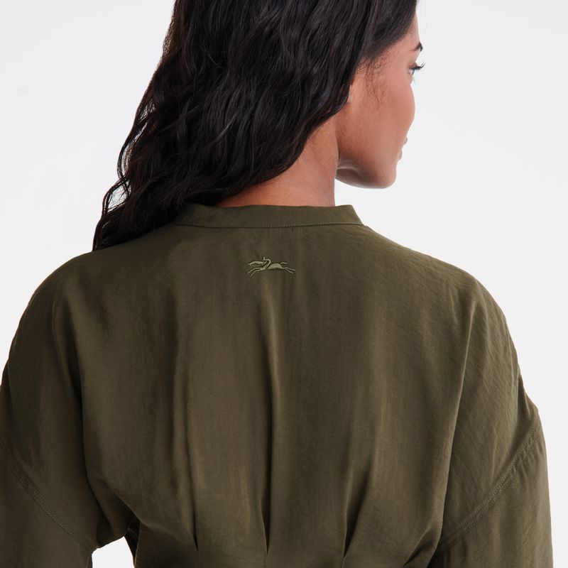 Longchamp Long Women Dress Khaki | Australia-679ZYSUTL
