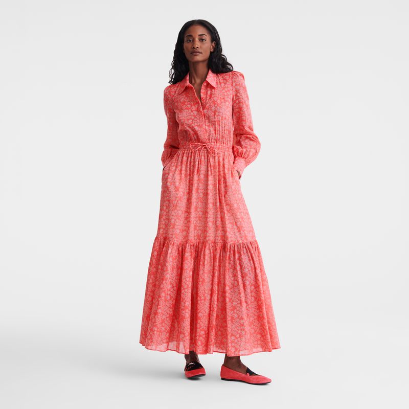 Longchamp Long Women Dress Pink | Australia-678HVWYCR