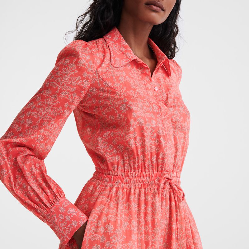 Longchamp Long Women Dress Pink | Australia-678HVWYCR