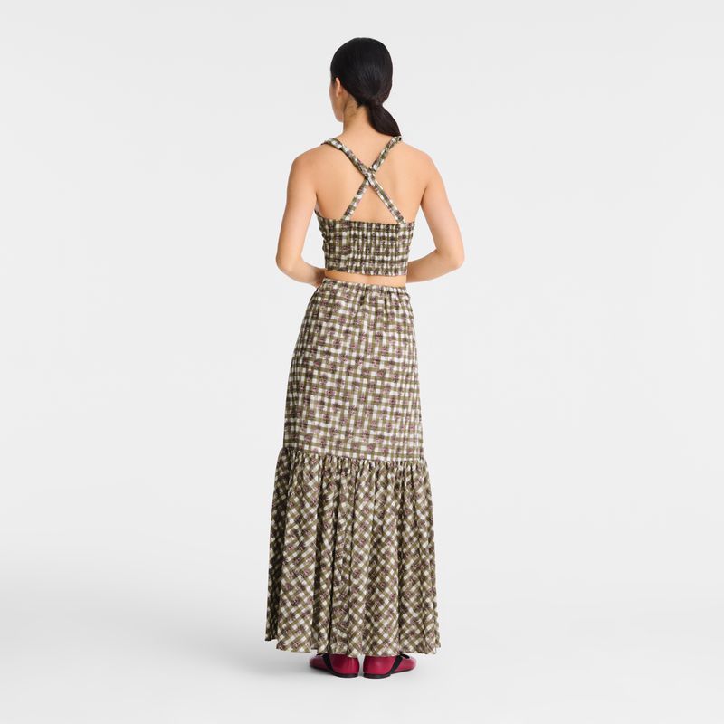 Longchamp Long Women Skirts Olive | Australia-350YNZPFX