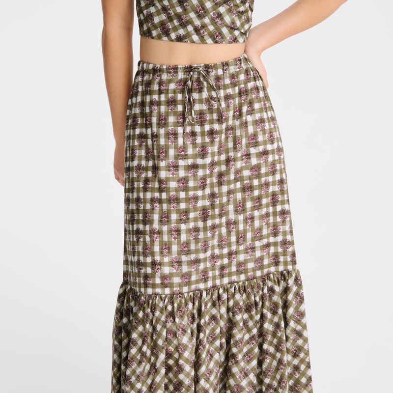 Longchamp Long Women Skirts Olive | Australia-350YNZPFX
