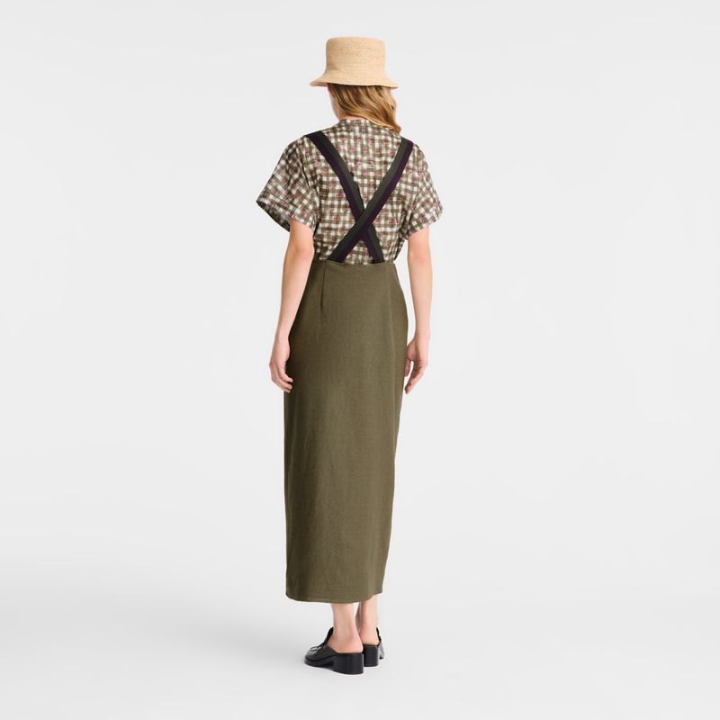 Longchamp Midi Women Skirts Olive | Australia-168XVAZCU