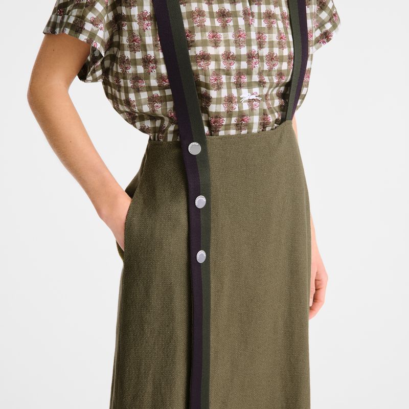 Longchamp Midi Women Skirts Olive | Australia-168XVAZCU