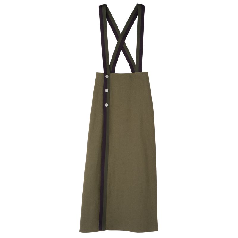 Longchamp Midi Women Skirts Olive | Australia-168XVAZCU