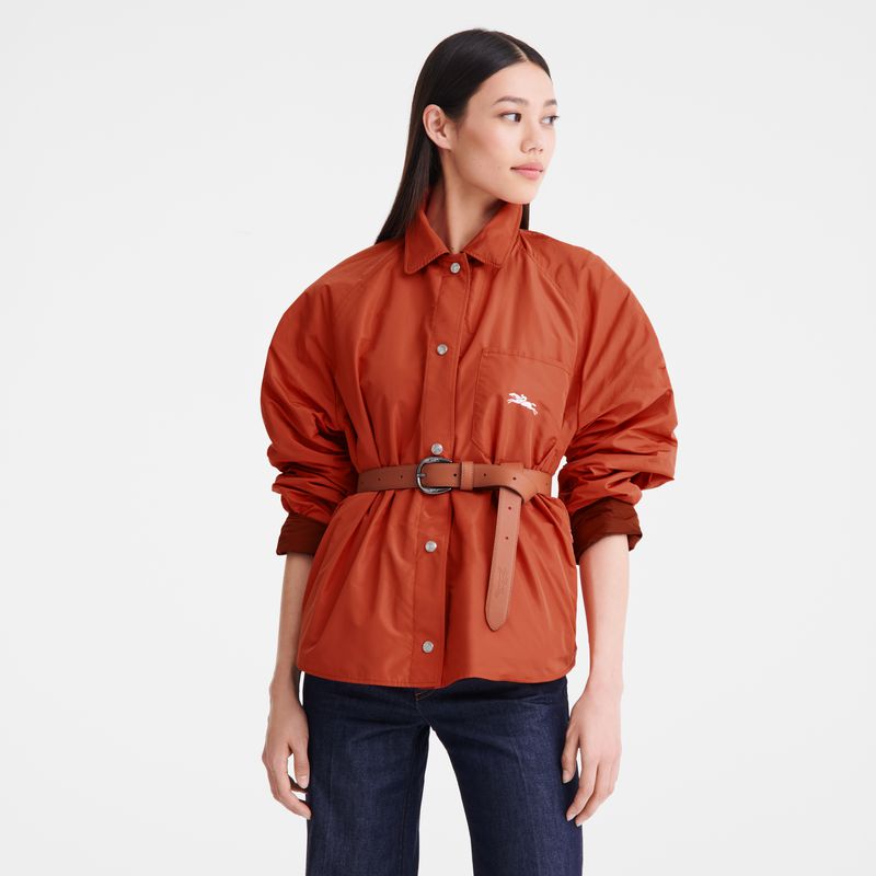 Longchamp Padded Blouson Women Jacket Brown / Pink | Australia-502VWTHBZ