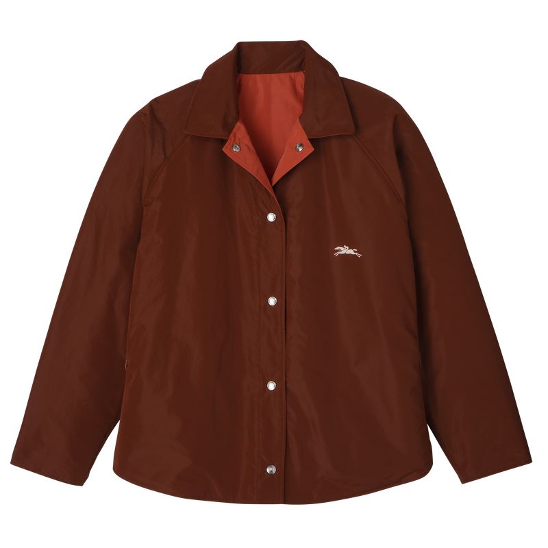 Longchamp Padded Blouson Women Jacket Brown / Pink | Australia-502VWTHBZ