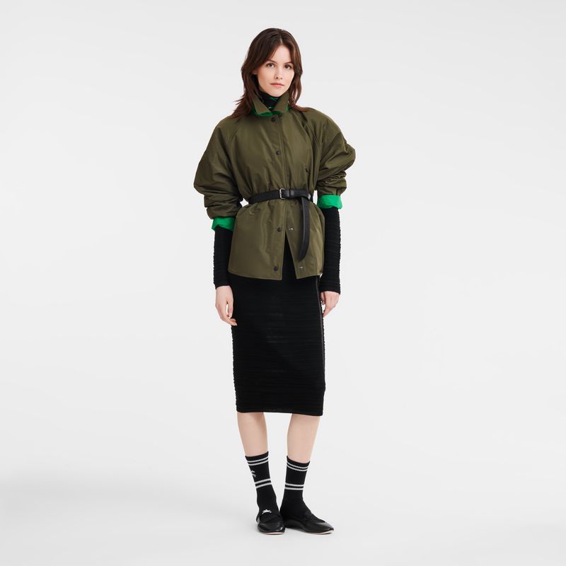 Longchamp Padded Blouson Women Jacket Khaki / Green | Australia-124SFNMPO