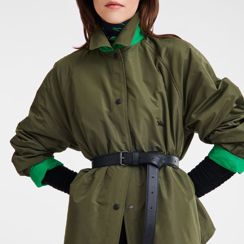 Longchamp Padded Blouson Women Jacket Khaki / Green | Australia-124SFNMPO