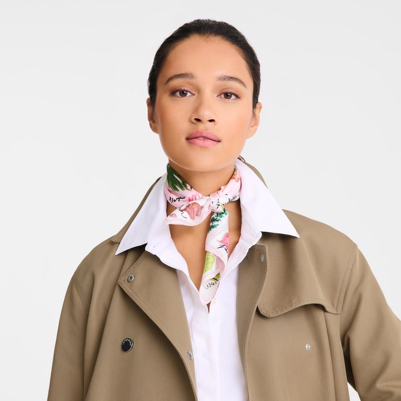 Longchamp Pink And Green 50 Women Scarf Pink / Multicolor | Australia-180KZEPOW