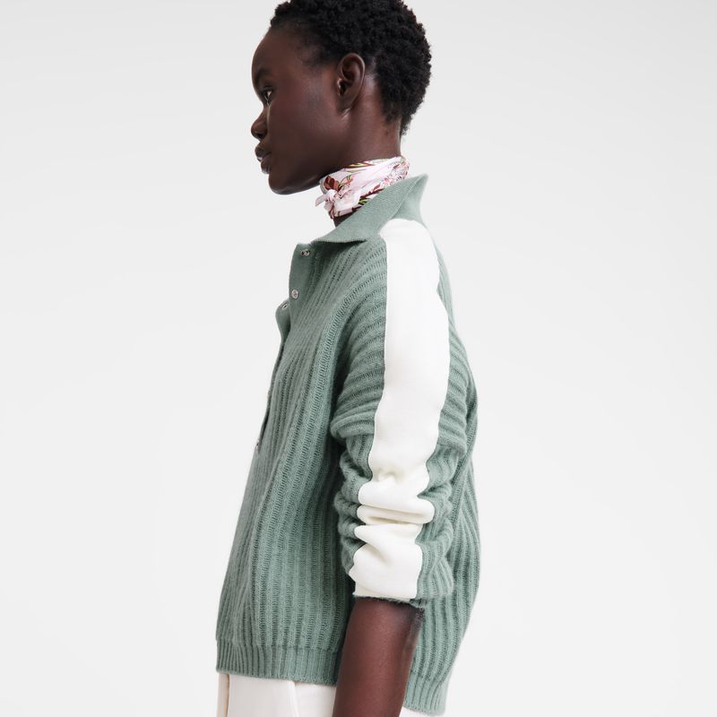 Longchamp Polo Collar Women Jumper Blue | Australia-813LIRHFG