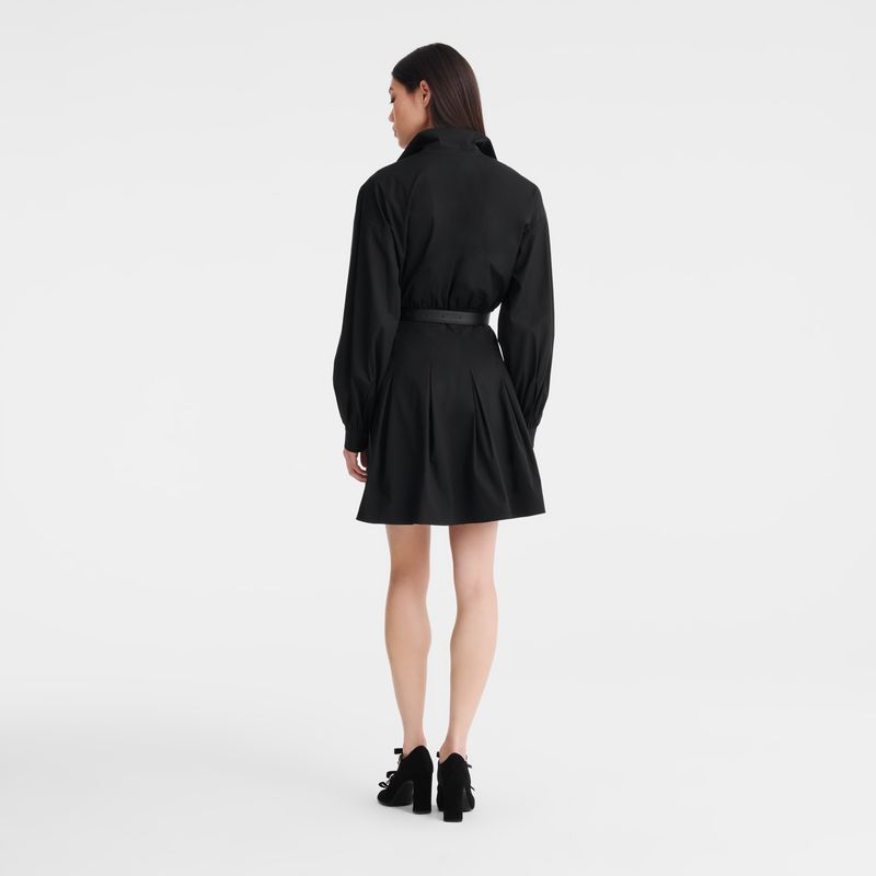 Longchamp Popelin Women Dress Black | Australia-681LCAYHS