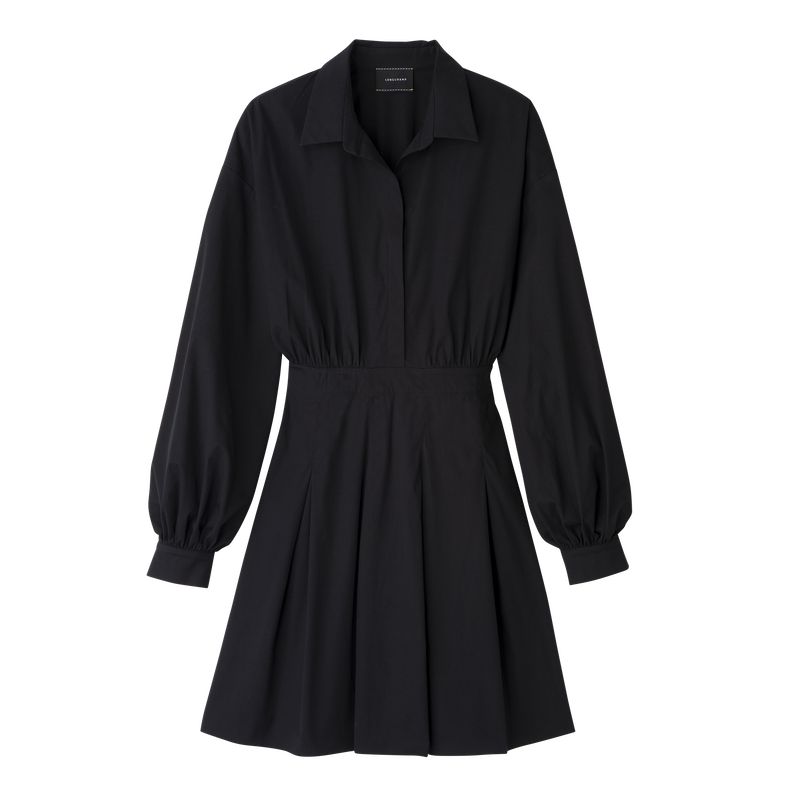 Longchamp Popelin Women Dress Black | Australia-681LCAYHS