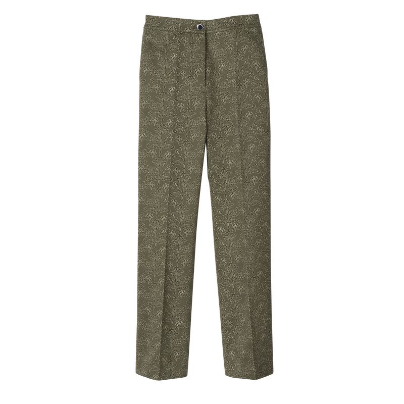 Longchamp Printed Gabardine Women Pants Green | Australia-197CNOYSQ