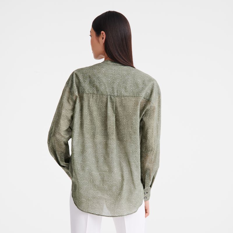 Longchamp Printed Veil Women Shirts Green | Australia-063QOTWYF