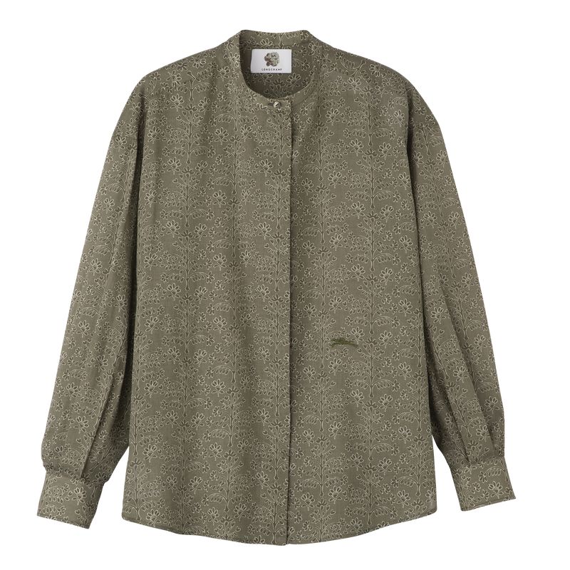 Longchamp Printed Veil Women Shirts Green | Australia-063QOTWYF