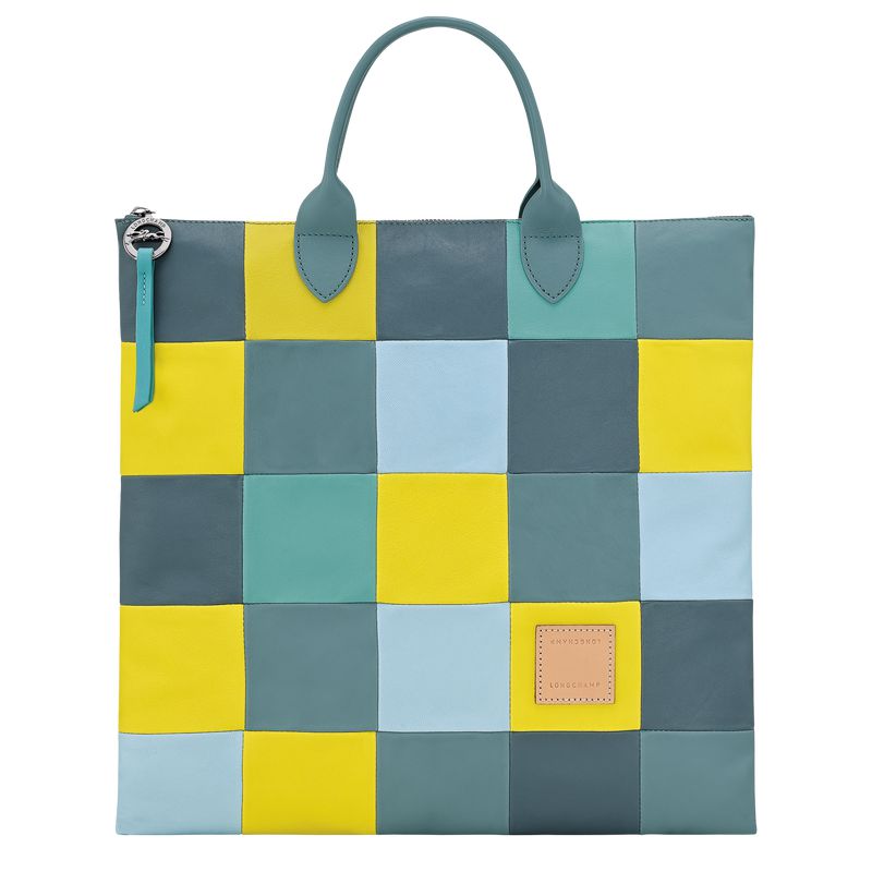 Longchamp Re-play L Men Handbag Blue / Yellow | Australia-067FQEIJK