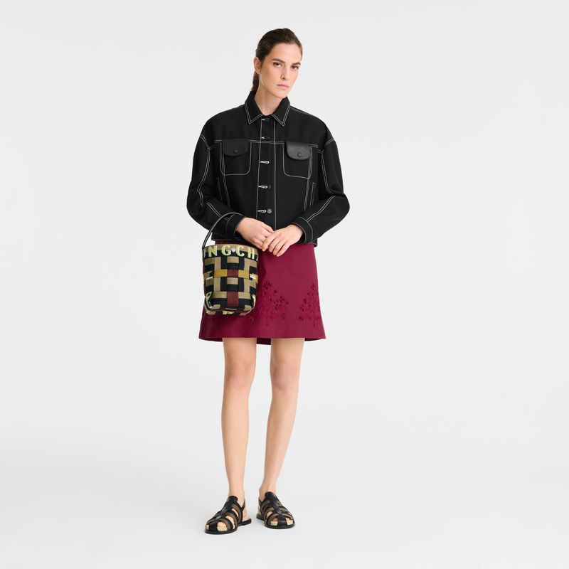 Longchamp Re-play Xs Women Bucket Bag Black | Australia-681QZGSNT